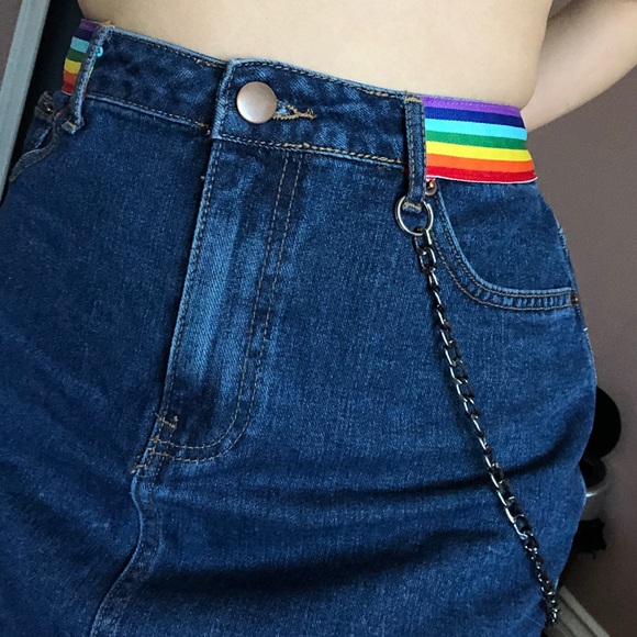 Forever 21 Dresses & Skirts - pride denim miniskirt 🌈